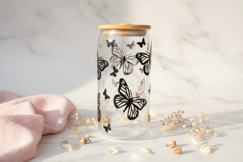 Butterfly Glass Can Cups
