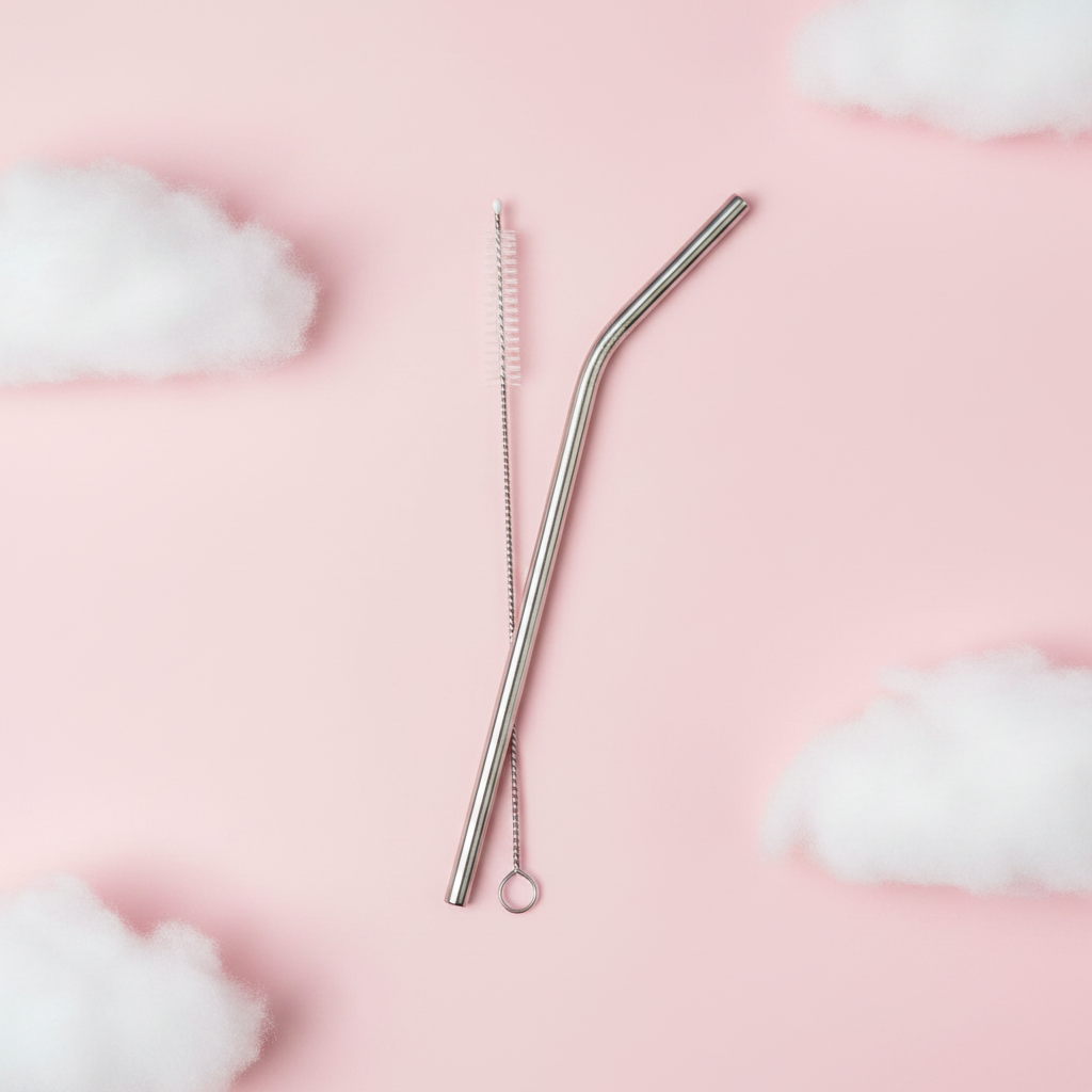 Stainless Steel Straw Mockup